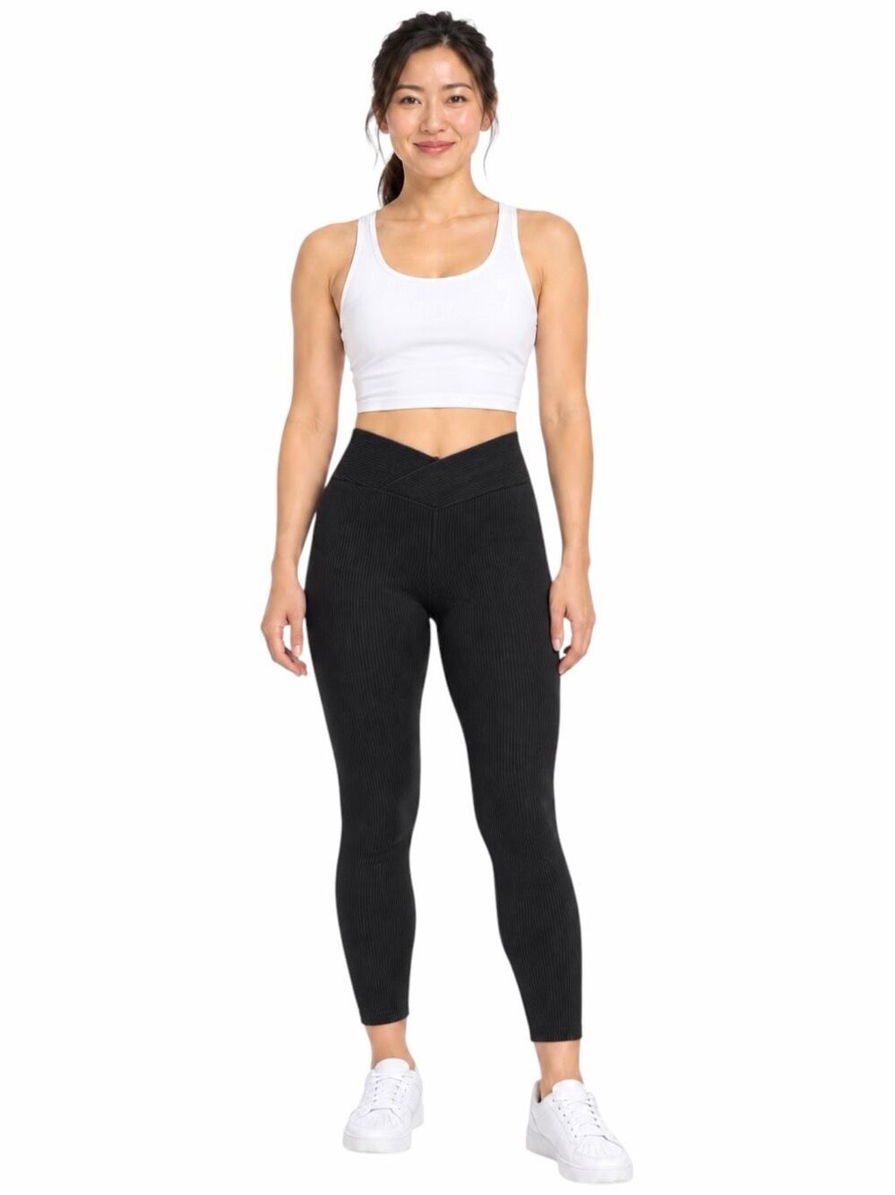 OFFLINE BY AERIE Ribbed High Rise Crossover 7/8 Legging Black Large